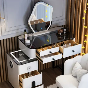 Bàn trang điểm Châu Âu Trang Điểm Bàn Trang Điểm Phòng Ngủ Tủ Bảo Quản Hiện Đại Tối Giản Bàn Trang Điểm Đầu Giường Tavolo Trúcco Nội Thất WZ50VT - Hình 2