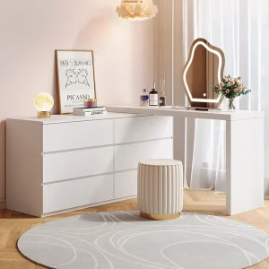 Bàn trang điểm Châu Âu Trang Điểm Bàn Trang Điểm Tủ Bảo Quản Tay Cầm Phụ Kiện Bàn Trang Điểm Góc Tocadores Maquillaje Nội Thất Phòng - Hình 3
