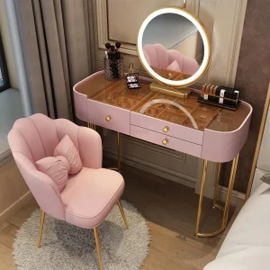 Bàn trang điểm Châu Âu Tủ Kính Hiện Đại Nội Thất Phòng Ngủ Nhẹ Sang Trọng Bàn Trang Điểm Có Gương Nhà Vanity Bàn Trang Điểm Tủ Bảo Quản - Hình 3