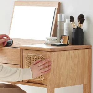 Bàn trang điểm Châu Âu Vanity Bàn Gương Mini Đa Năng Siêu Nhỏ Flip Top Bàn Gỗ Ngăn Chia Tủ Đầu Giường Toaletka Nội Thất Khách Sạn - Hình 4