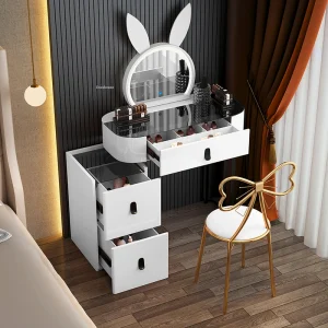 Bàn trang điểm Châu Âu Vanity Bàn Nữ Nội Thất Trang Điểm Bàn Trang Điểm Có Gương Hộ Gia Đình Cao Cấp Đa Năng Bàn Trang Điểm - Hình 3
