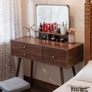 Bàn trang điểm cho nữ Bảo Quản Tủ Áo Eithe Vintage Hẹp Khách Sạn Waterprrof Di Động Bàn Trang Điểm Gỗ Sang Trọng Tocador Maquillaje Nội Thất Phòng - Hình 2