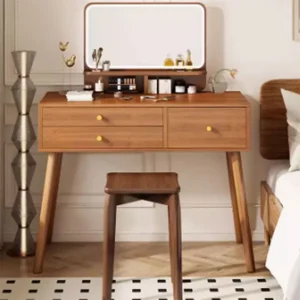 Bàn trang điểm cho nữ Bảo Quản Tủ Áo Eithe Vintage Hẹp Khách Sạn Waterprrof Di Động Bàn Trang Điểm Gỗ Sang Trọng Tocador Maquillaje Nội Thất Phòng - Hình 3