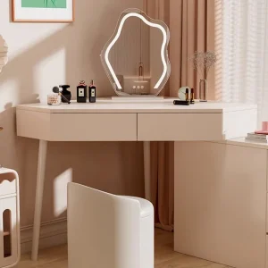 Bàn trang điểm cho nữ Cưới Tủ Áo Bàn Nam Châu Âu Màu Be Để Bàn Phòng Ngủ Bàn Trang Điểm Sống Di Động Penteadeiras De Maquiagem Funiture - Hình 3