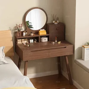 Bàn trang điểm cho nữ Hiện Đại Hiện Đại Bàn Trang Điểm Ngăn Kéo Vintage Gỗ Nhỏ Đèn Bàn Trang Điểm Bảo Quản Họa Tiết Moveis Para Quarto Đồ Nội Thất