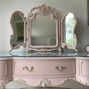 Bàn trang điểm cho nữ Kính Đầm Bàn Bảo Quản Gương Bé Phòng Khách Ngăn Kéo Bàn Trang Điểm Di Động Nữ Tocador Maquillaje Funiture - Hình 2