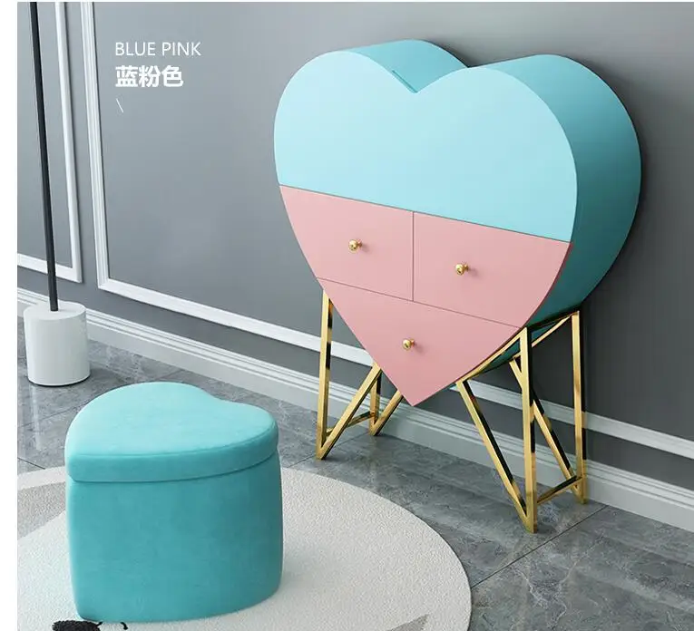 Bàn trang điểm đa năng phòng ngủ hình trái tim Bàn trang điểm treo tường có lưới đèn bàn trang điểm công chúa màu đỏ - Hình 3 Bàn trang điểm đa năng phòng ngủ hình trái tim Bàn trang điểm treo tường có lưới đèn bàn trang điểm công chúa màu đỏ - Hình 3
