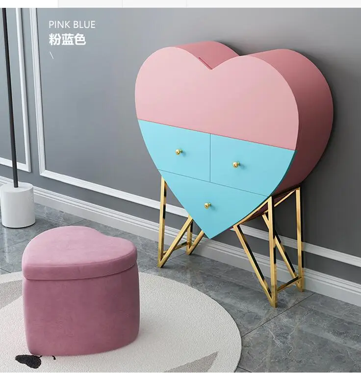 Bàn trang điểm đa năng phòng ngủ hình trái tim Bàn trang điểm treo tường có lưới đèn bàn trang điểm công chúa màu đỏ - Hình 4 Bàn trang điểm đa năng phòng ngủ hình trái tim Bàn trang điểm treo tường có lưới đèn bàn trang điểm công chúa màu đỏ - Hình 4