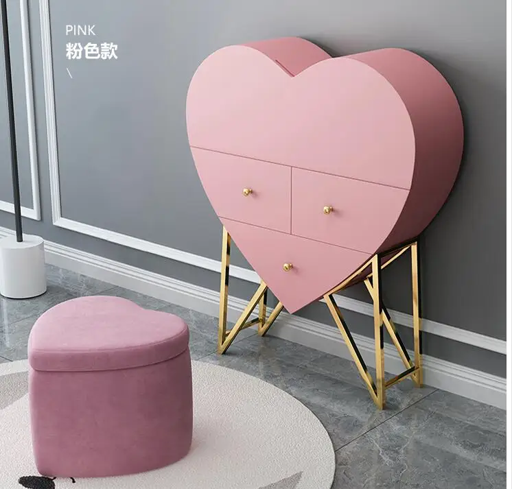 Bàn trang điểm đa năng phòng ngủ hình trái tim Bàn trang điểm treo tường có lưới đèn bàn trang điểm công chúa màu đỏ Bàn trang điểm đa năng phòng ngủ hình trái tim Bàn trang điểm treo tường có lưới đèn bàn trang điểm công chúa màu đỏ