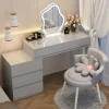 Bàn trang điểm Đèn cho nữ Đầm Bàn Gương Trẻ Em Ngăn Kéo Phòng Ngủ Khách Bàn Trang Điểm Di Động Nữ Penteadeiras De Maquiagem Funiture