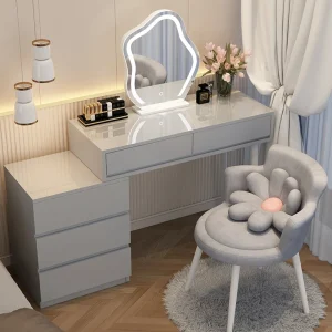 Bàn trang điểm Đèn cho nữ Đầm Bàn Gương Trẻ Em Ngăn Kéo Phòng Ngủ Khách Bàn Trang Điểm Di Động Nữ Penteadeiras De Maquiagem Funiture