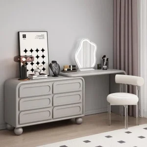 Bàn trang điểm Đèn Gương Bàn Trang Điểm Châu Âu Tay Cầm Bảo Quản Phòng Ngủ Vanity Bàn Tủ Ngăn Kéo Ghế Coiffeuse De Chambre Trang Trí Nhà - Hình 2