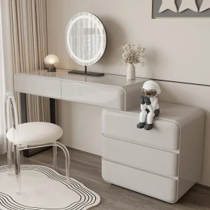 Bàn trang điểm di động Mỹ phẩm Chiếu sáng trang nhã Phụ nữ Ngăn chia Đen Tủ quần áo chuyên nghiệp Phụ kiện phòng Tocadores - Hình 2