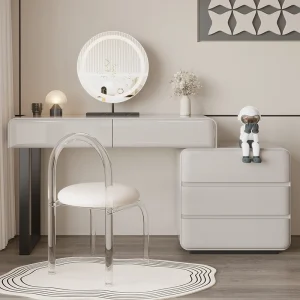 Bàn trang điểm di động Mỹ phẩm Chiếu sáng trang nhã Phụ nữ Ngăn chia Đen Tủ quần áo chuyên nghiệp Phụ kiện phòng Tocadores - Hình 3