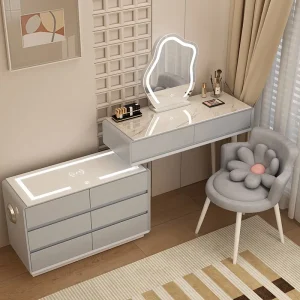 Bàn trang điểm Dụng cụ tổ chức Gỗ Tủ Khách sạn Bàn làm việc Điện thoại di động Dụng cụ tổ chức Tủ Tủ Gương Trang điểm Meubles De Chambre Bộ phòng ngủ - Hình 3