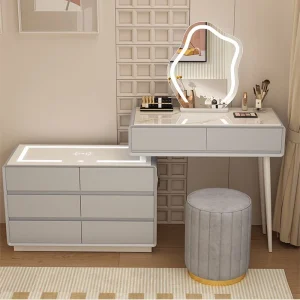 Bàn trang điểm Dụng cụ tổ chức Gỗ Tủ Khách sạn Bàn làm việc Điện thoại di động Dụng cụ tổ chức Tủ Tủ Gương Trang điểm Meubles De Chambre Bộ phòng ngủ - Hình 4