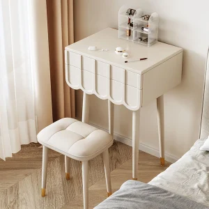 Bàn trang điểm Flip Top Bàn Trang Điểm Nhỏ Hiện Đại Mini Châu Âu Trắng Đen Gương Ngăn Kéo Tủ Bảo Quản Tocadores Nội Thất Gia Đình - Hình 2