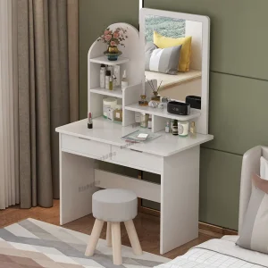 Bàn trang điểm FOSUHOUSE Châu Âu Tủ Áo Phòng Ngủ Bàn Trang Điểm Đơn Giản Hiện Đại Sang Trọng phòng Nhỏ Bàn Trang Điểm Máy Tính Bảo Quản Tủ Áo - Hình 2