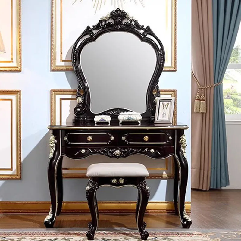 Bàn trang điểm Ghế Gương Tủ Áo Bàn Vật Dụng Chân Hẹp Bàn Trang Điểm Bàn Trang Điểm Phòng Khách Đen Penteadeiras De Maquiagem Funiture - Hình 4 Bàn trang điểm Ghế Gương Tủ Áo Bàn Vật Dụng Chân Hẹp Bàn Trang Điểm Bàn Trang Điểm Phòng Khách Đen Penteadeiras De Maquiagem Funiture - Hình 4