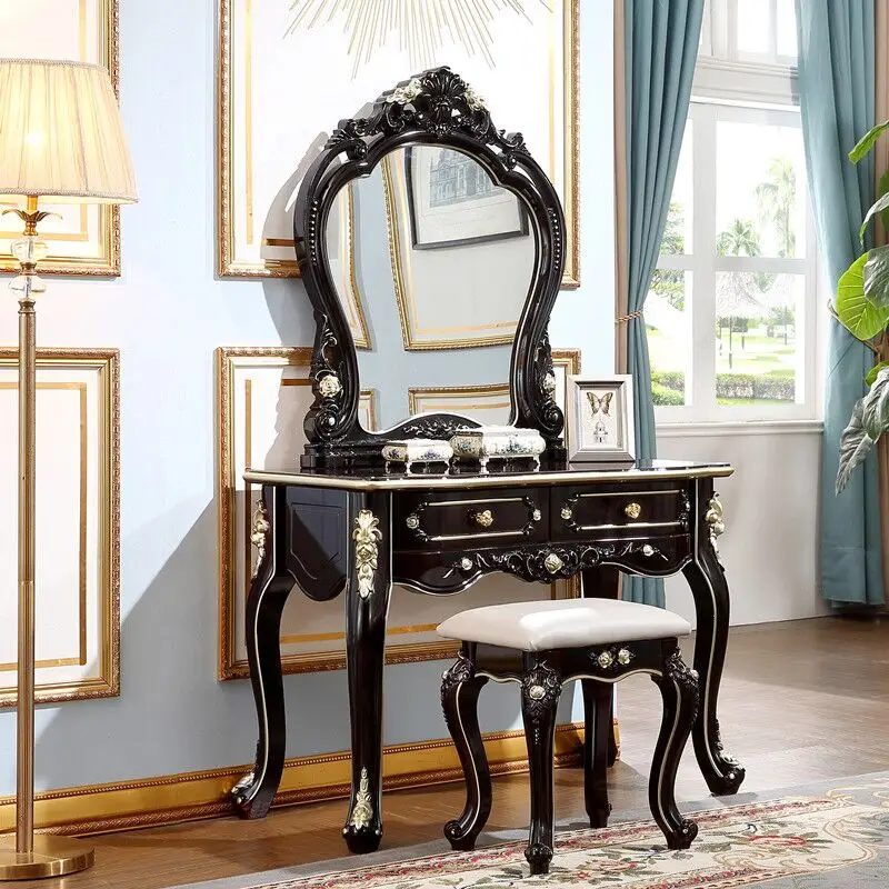 Bàn trang điểm Ghế Gương Tủ Áo Bàn Vật Dụng Chân Hẹp Bàn Trang Điểm Bàn Trang Điểm Phòng Khách Đen Penteadeiras De Maquiagem Funiture Bàn trang điểm Ghế Gương Tủ Áo Bàn Vật Dụng Chân Hẹp Bàn Trang Điểm Bàn Trang Điểm Phòng Khách Đen Penteadeiras De Maquiagem Funiture