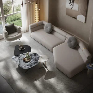 Bàn trang điểm Ghế sofa sang trọng hiện đại Ghế sofa không khí cao cấp phòng khách Ghế sofa góc hình đặc biệt cao cấp - Hình 2