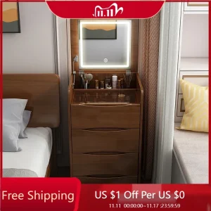 Bàn trang điểm Gỗ Vintage Vanity Bàn Trang Điểm Phòng Ngủ Để Bàn Ngăn Kéo Bàn Trang Điểm Phụ Kiện Tủ Di Động Penteadeira Sân Nội Thất - Hình 2