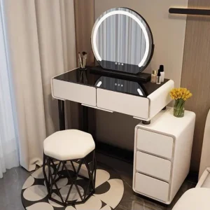 Bàn trang điểm Gương Cưới Hiện Đại Tủ Áo Bàn Salon Trang Điểm Bàn Trang Điểm Di Động Đen Ghế Coiffeuse De Chambre Nội Thất Phòng - Hình 4