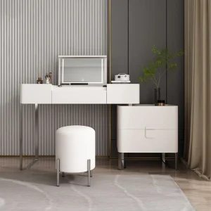 Bàn trang điểm Gương Di Động Bàn Trang Điểm Trang Điểm Phòng Ngủ Cao Cấp Bảo Quản Vanity Bàn Để Bàn Đen Penteadeira Para Quarto Tủ Quần Áo Nội Thất - Hình 3
