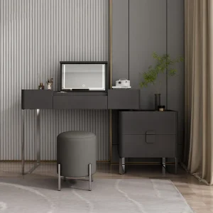 Bàn trang điểm Gương Di Động Bàn Trang Điểm Trang Điểm Phòng Ngủ Cao Cấp Bảo Quản Vanity Bàn Để Bàn Đen Penteadeira Para Quarto Tủ Quần Áo Nội Thất