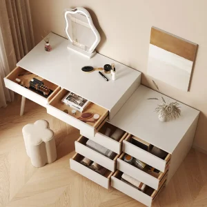 Bàn trang điểm Gương Trang Điểm Tủ Màu Trắng Sang Trọng Bảo Quản Tủ Bộ Mỹ Phẩm Tủ Bàn Trang Điểm Bàn Trang Điểm Comoda Pra Quarto Trang Trí - Hình 3