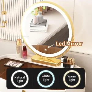 Bàn Trang Điểm Hiện Đại Bàn Trang Điểm LED Mirros Phòng Ngủ Gia Đình Bàn Trang Điểm Bảng Mật Độ Bàn Trang Điểm Có Gương Nội Thất - Hình 2