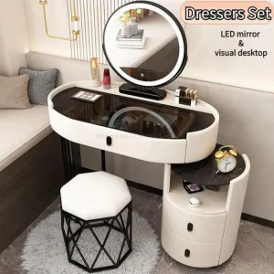 Bàn Trang Điểm Hiện Đại Bàn Trang Điểm LED Mirros Phòng Ngủ Gia Đình Bàn Trang Điểm Bảng Mật Độ Bàn Trang Điểm Có Gương Nội Thất