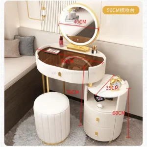 Bàn Trang Điểm Hiện Đại Bàn Trang Điểm LED Mirros Phòng Ngủ Gia Đình Bàn Trang Điểm Bảng Mật Độ Bàn Trang Điểm Có Gương Nội Thất - Hình 4