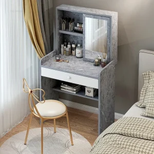 Bàn trang điểm hiện đại cho phòng ngủ Bảng mật độ Ghế nhỏ có gương Tủ quần áo Tủ quần áo gia đình đơn giản sang trọng cho khách sạn - Hình 2