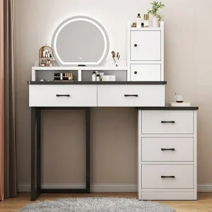 Bàn trang điểm Hiện Đại Phân Bảo Quản Trang Điểm Bàn Trang Điểm Gương Trắng Vanity Bàn Trang Điểm Ngăn Kéo Coiffeuses Tocador Trang Trí Nội Thất - Hình 2