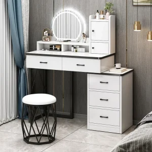 Bàn trang điểm Hiện Đại Phân Bảo Quản Trang Điểm Bàn Trang Điểm Gương Trắng Vanity Bàn Trang Điểm Ngăn Kéo Coiffeuses Tocador Trang Trí Nội Thất