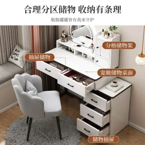 Bàn trang điểm Hiện Đại Phân Bảo Quản Trang Điểm Bàn Trang Điểm Gương Trắng Vanity Bàn Trang Điểm Ngăn Kéo Coiffeuses Tocador Trang Trí Nội Thất - Hình 4