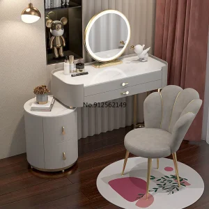 Bàn trang điểm Hiện đại tối giản bằng gỗ nguyên khối bàn trang điểm bàn trang điểm phòng ngủ bàn trang điểm phòng tủ bàn trang điểm tích hợp - Hình 3