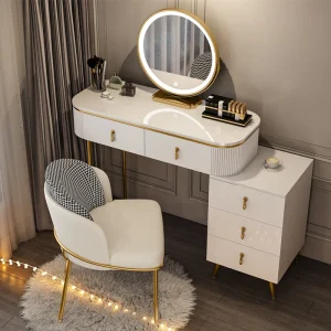 Bàn trang điểm Hộp Đựng Trang Điểm Bàn Trang Điểm Người Phụ Nữ Ngăn Kéo Gương Châu Âu Bàn Trang Điểm Tủ Người Tổ Chức Bé Gái Nội Thất Phòng Ngủ - Hình 2