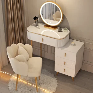 Bàn trang điểm Hộp Đựng Trang Điểm Bàn Trang Điểm Người Phụ Nữ Ngăn Kéo Gương Châu Âu Bàn Trang Điểm Tủ Người Tổ Chức Bé Gái Nội Thất Phòng Ngủ - Hình 3