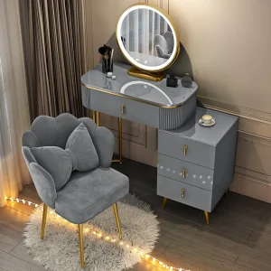 Bàn trang điểm Hộp Đựng Trang Điểm Bàn Trang Điểm Người Phụ Nữ Ngăn Kéo Gương Châu Âu Bàn Trang Điểm Tủ Người Tổ Chức Bé Gái Nội Thất Phòng Ngủ - Hình 4