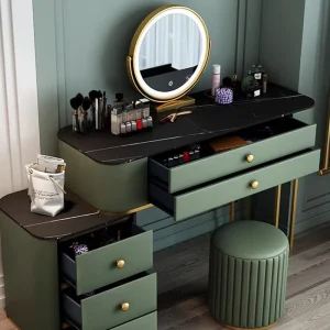 Bàn trang điểm Hộp Mỹ Phẩm Bàn Trang Điểm Bình Hoa Trang Điểm Gỗ Phòng Ngủ Vanity Tiếp Nhận Châu Âu Học Meubles De Chambre Nội Thất - Hình 3