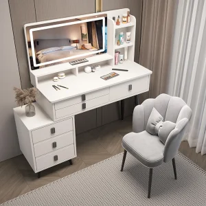 Bàn Trang Điểm Làm Đẹp Hiện Đại Màu Xám Bàn Làm Việc Lớn Màu Trắng Sang Trọng Phòng Ngủ Nhỏ Tủ Tối Giản Kaptafel - Hình 2