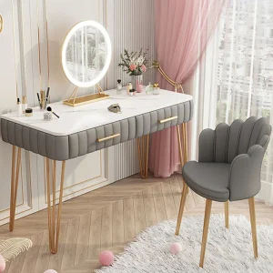 Bàn trang điểm Màu Hồng Nữ Trang Điểm Vanity Bàn Ngăn Kéo Gương Phòng Ngủ Tủ Bàn Trang Điểm Bé Gái Bảo Quản Coiffeuse De Chambre Nội Thất Gia Đình - Hình 4