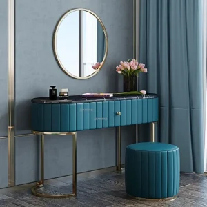 Bàn trang điểm MỚI Châu Âu Nội Thất Phòng Ngủ Bàn Đá Cẩm Thạch Tủ Quần Áo Nhà Hiện Đại Phong Cách Thời Trang Bé Gái Phòng Ngủ Bàn Trang Điểm Có Ngăn Kéo/Gương TG