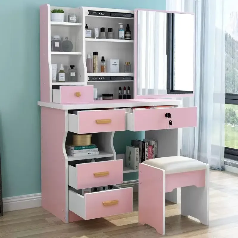 Bàn trang điểm Mới Phổ Biến Nhất Màu Trắng Góc Hollywood Vanity Nữ Bộ Phòng Ngủ Đa Năng Bàn Trang Điểm Tủ Có Gương - Hình 2 Bàn trang điểm Mới Phổ Biến Nhất Màu Trắng Góc Hollywood Vanity Nữ Bộ Phòng Ngủ Đa Năng Bàn Trang Điểm Tủ Có Gương - Hình 2