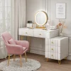 Bàn trang điểm Mới Sang Trọng Tủ Áo Phòng Ngủ Hiện Đại Tối Giản Bàn Trang Điểm Có Gương Bằng Gỗ Cảm Giác Cao Cấp Bàn Trang Điểm Nội Thất