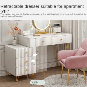 Bàn trang điểm Mới Sang Trọng Tủ Áo Phòng Ngủ Hiện Đại Tối Giản Bàn Trang Điểm Có Gương Bằng Gỗ Cảm Giác Cao Cấp Bàn Trang Điểm Nội Thất - Hình 3