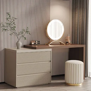 Bàn trang điểm Ngăn Kéo Bàn Trang Điểm Ẩn Tủ Origanizer Đèn Mỹ Phẩm Nữ Hiện Đại Tủ Ngăn Tocador Lớn Đồ Nội Thất
