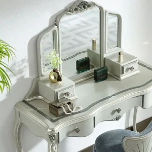 Bàn trang điểm Ngăn Kéo Bàn Trang Điểm Nam Waterprrof Bàn Trang Điểm Ghế Gỗ Penteadeiras De Maquiagem Funiture - Hình 3